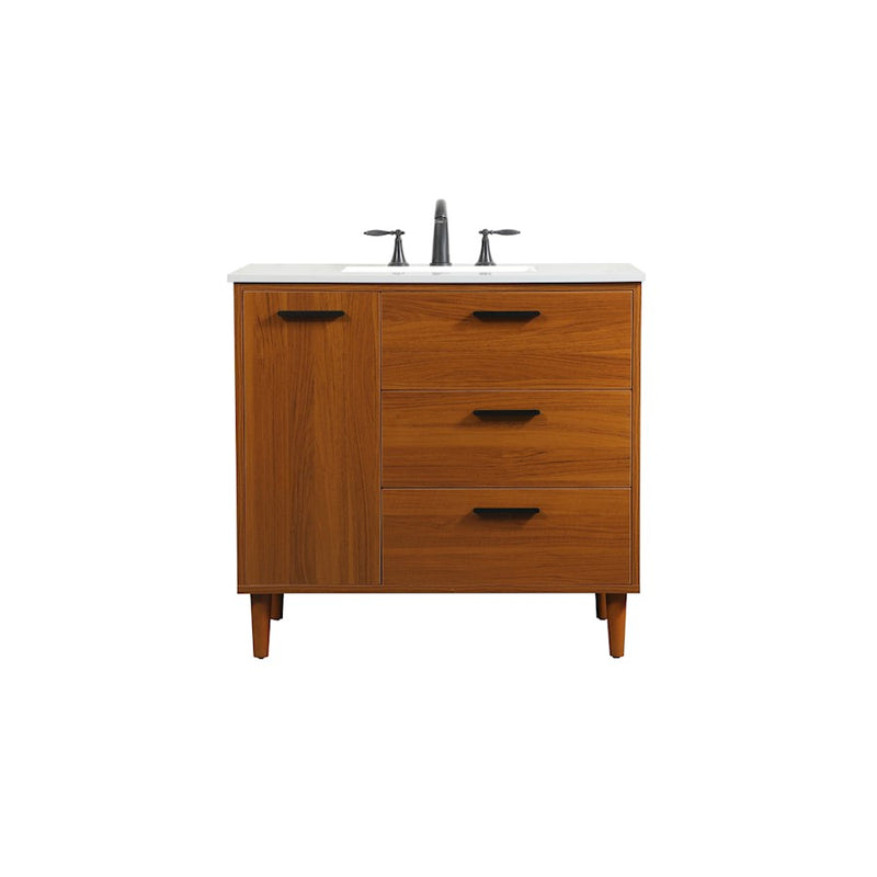 Elegant Kitchen/Bath Baldwin 36" Bathroom Vanity, Teak - VF47036MTK
