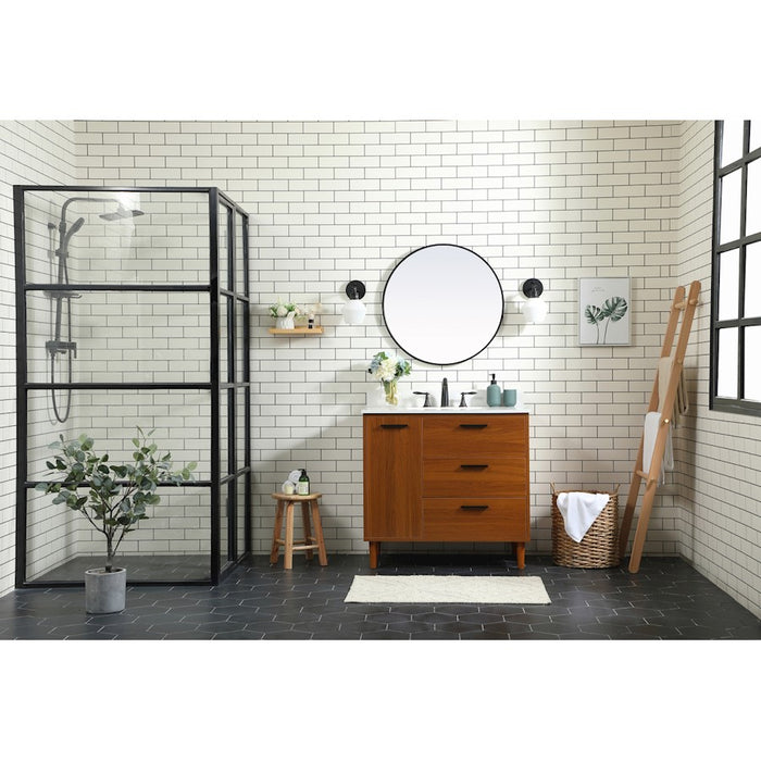 Elegant Kitchen/Bath Baldwin 36" Bathroom Vanity, Teak
