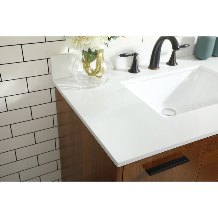 Elegant Baldwin 36" Bathroom Vanity, Teak/Backsplash