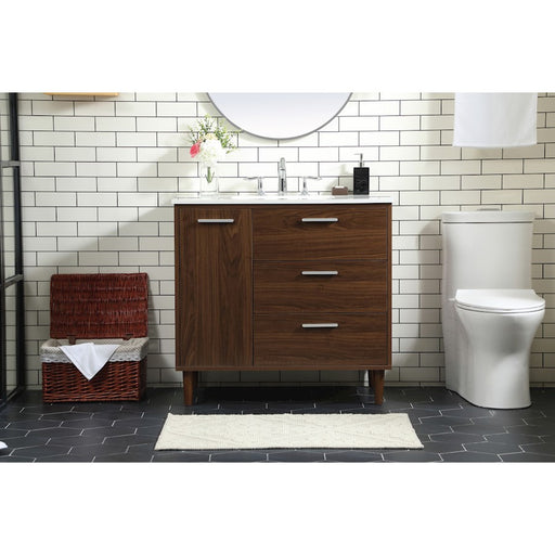 Elegant Kitchen/Bath Baldwin 36" Bathroom Vanity, Walnut