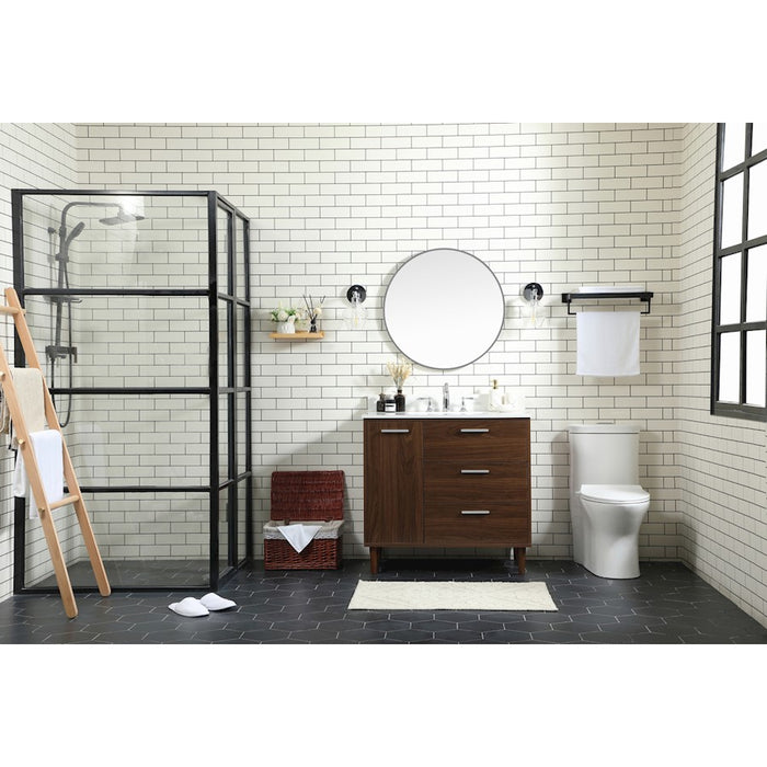 Elegant Kitchen/Bath Baldwin 36" Bathroom Vanity, Walnut