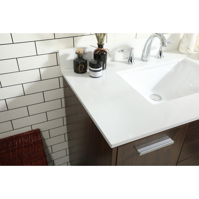 Elegant Baldwin 36" Bathroom Vanity, Walnut/Backsplash