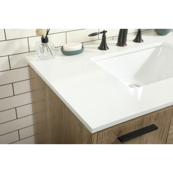Elegant Kitchen/Bath Baldwin 36" Single Bathroom Vanity, Natural Oak
