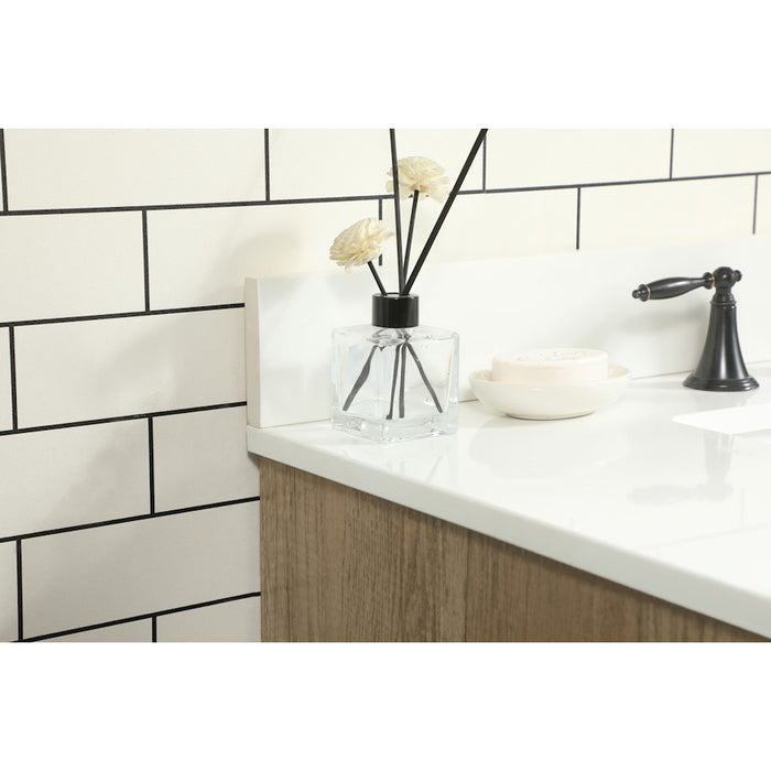 Elegant Baldwin 36" Single Vanity, Natural Oak/Backsplash