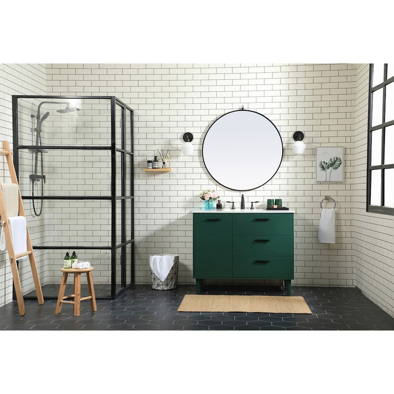 Elegant Baldwin 36" Single Vanity, Walnut Brown/Backsplash