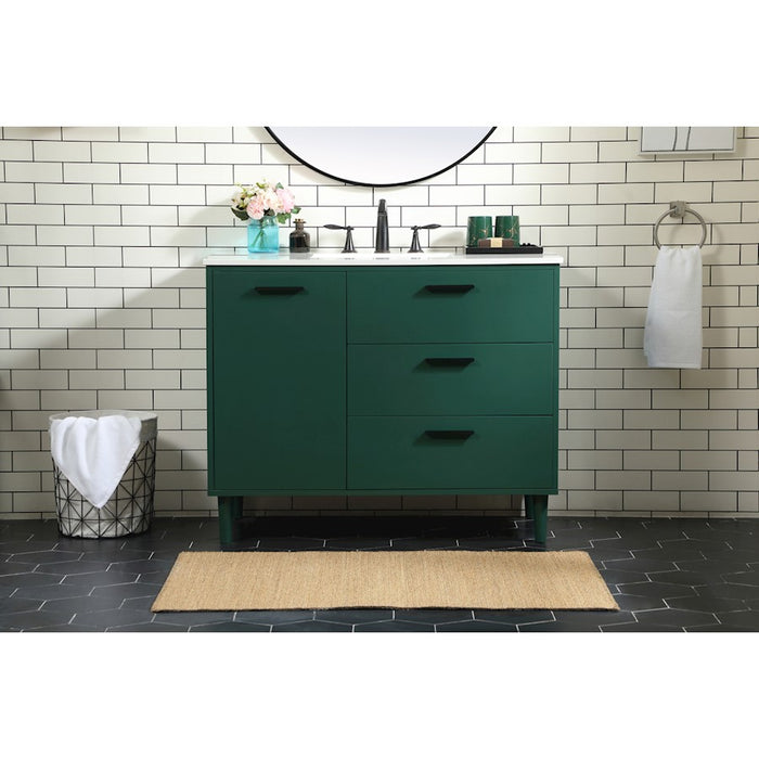 Elegant Kitchen/Bath Baldwin 42" Bathroom Vanity, Green