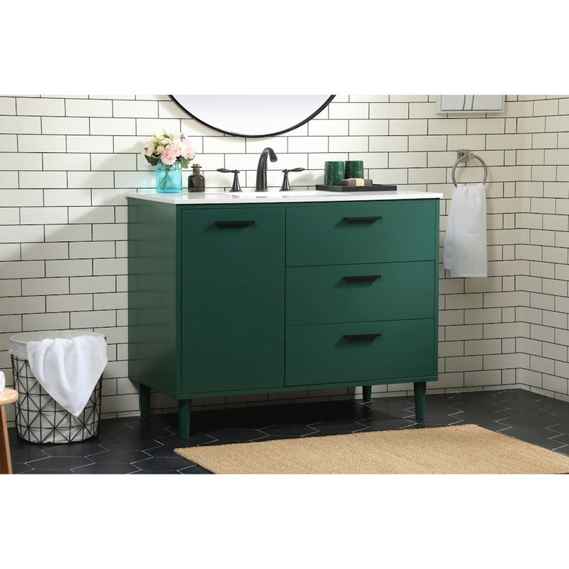 Elegant Kitchen/Bath Baldwin 42" Bathroom Vanity, Green