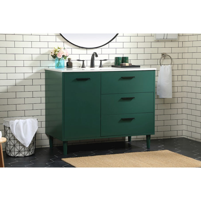 Elegant Kitchen/Bath Baldwin 42" Bathroom Vanity, Green