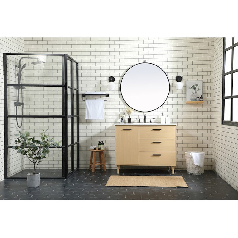 Elegant Baldwin 42" Bathroom Vanity, Green/Backsplash