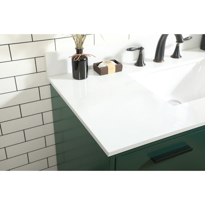 Elegant Baldwin 42" Bathroom Vanity, Green/Backsplash