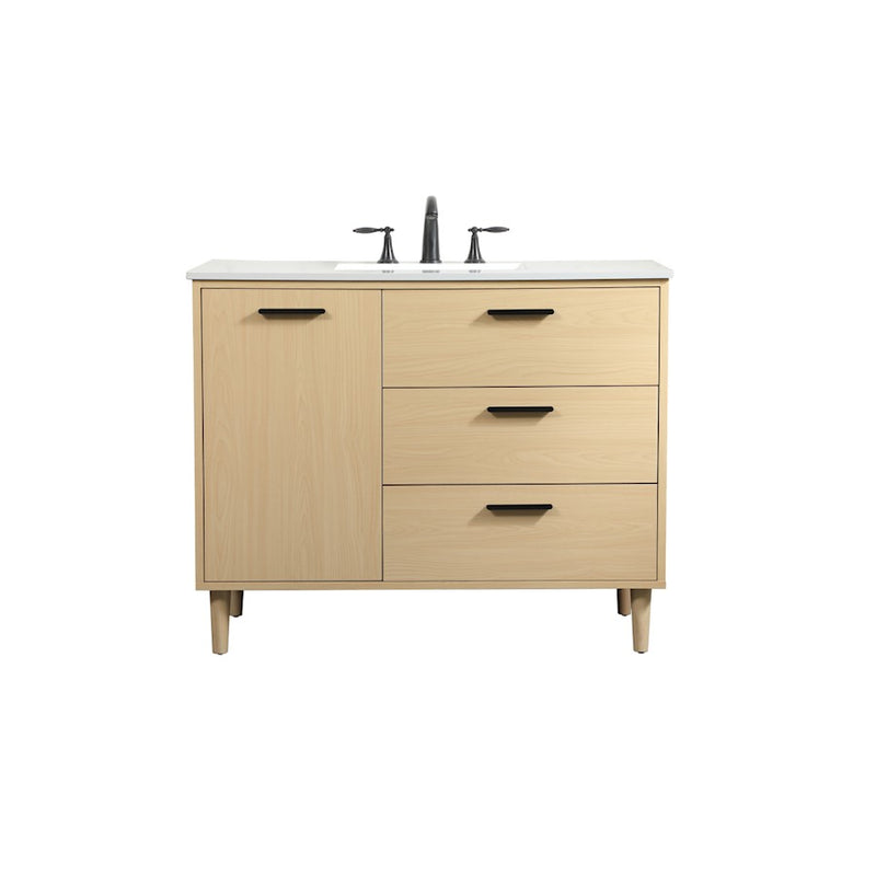 Elegant Kitchen/Bath Baldwin 42" Bathroom Vanity, Maple - VF47042MMP