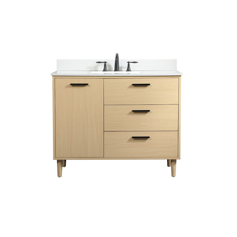 Elegant Baldwin 42" Bathroom Vanity, Maple/Backsplash - VF47042MMP-BS