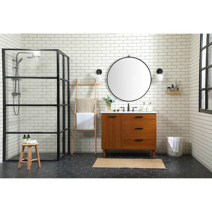 Elegant Baldwin 42" Bathroom Vanity, Maple/Backsplash