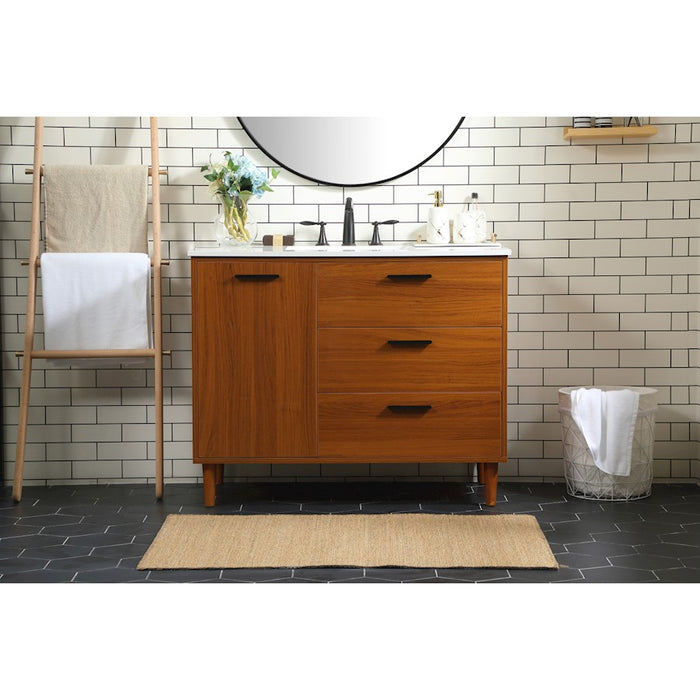 Elegant Kitchen/Bath Baldwin 42" Bathroom Vanity, Teak