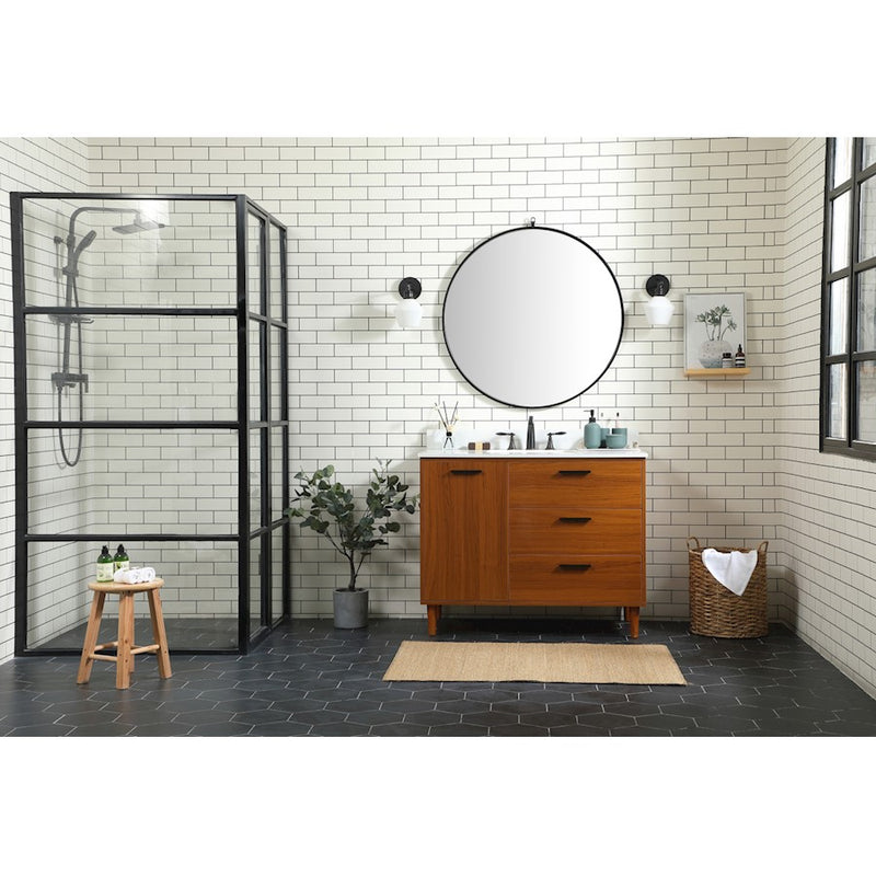 Elegant Kitchen/Bath Baldwin 42" Bathroom Vanity, Teak
