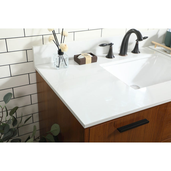 Elegant Baldwin 42" Bathroom Vanity, Teak/Backsplash