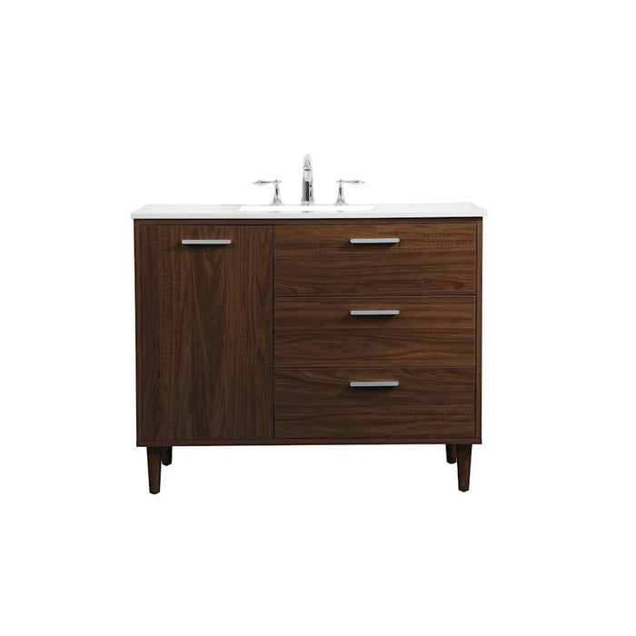 Elegant Kitchen/Bath Baldwin 42" Bathroom Vanity, Walnut - VF47042MWT
