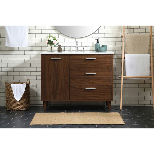 Elegant Kitchen/Bath Baldwin 42" Bathroom Vanity, Walnut