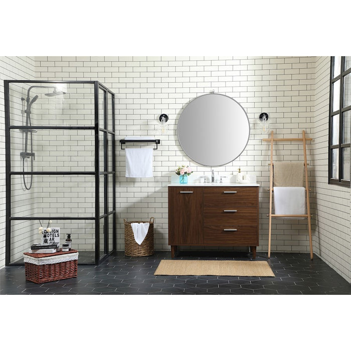 Elegant Kitchen/Bath Baldwin 42" Bathroom Vanity, Walnut