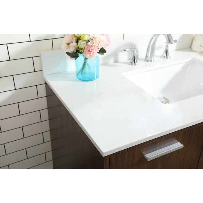 Elegant Baldwin 42" Bathroom Vanity, Walnut/Backsplash