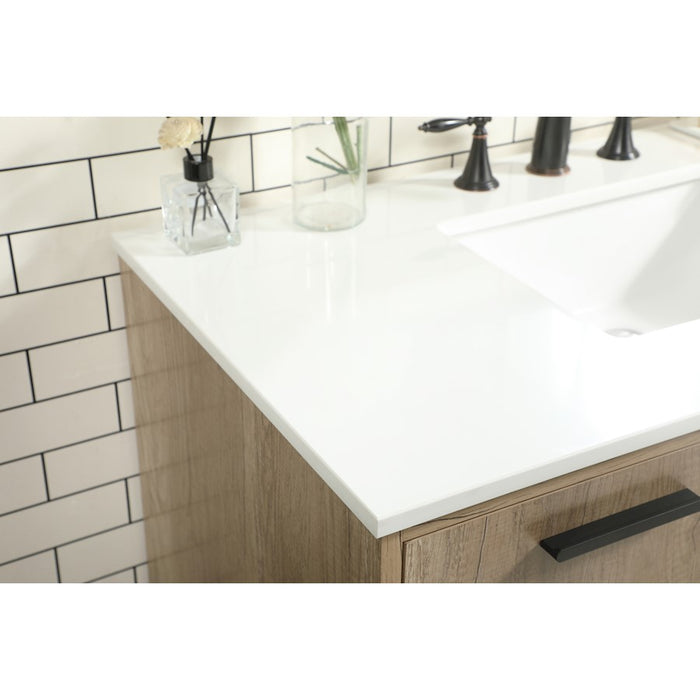 Elegant Kitchen/Bath Baldwin 42" Single Bathroom Vanity, Natural Oak