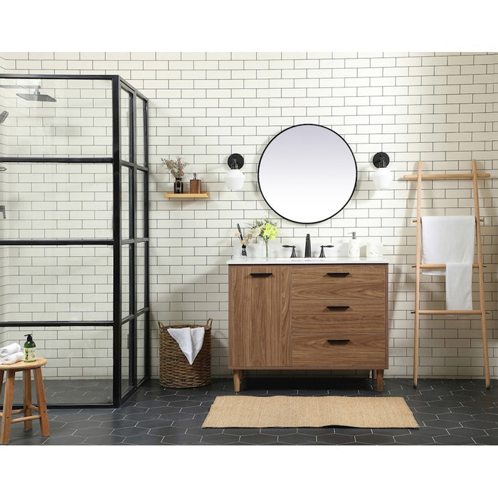 Elegant Baldwin 42" Single Bathroom Vanity, Walnut Brown