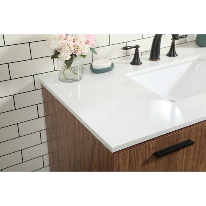 Elegant Baldwin 42" Single Bathroom Vanity, Walnut Brown