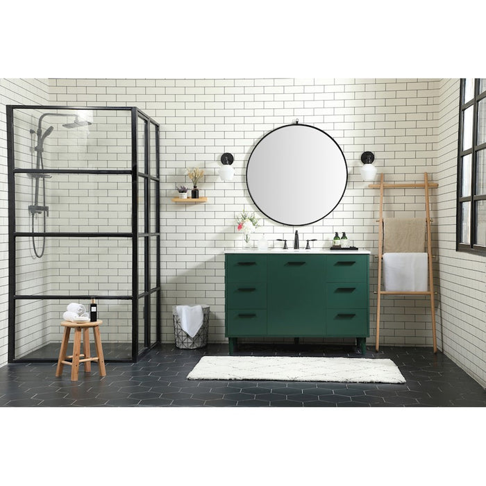Elegant Baldwin 42" Single Vanity, Walnut Brown/Backsplash