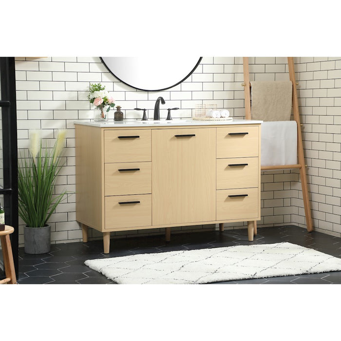 Elegant Kitchen/Bath Baldwin 48" Bathroom Vanity, Maple