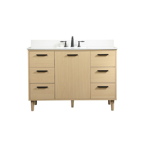Elegant Baldwin 48" Bathroom Vanity, Maple/Backsplash - VF47048MMP-BS