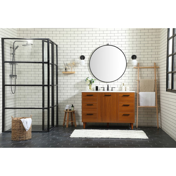 Elegant Baldwin 48" Bathroom Vanity, Maple/Backsplash