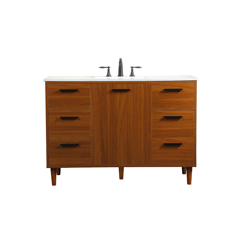 Elegant Kitchen/Bath Baldwin 48" Bathroom Vanity, Teak - VF47048MTK