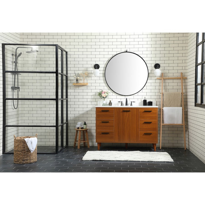 Elegant Kitchen/Bath Baldwin 48" Bathroom Vanity, Teak