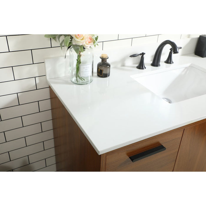 Elegant Baldwin 48" Bathroom Vanity, Teak/Backsplash