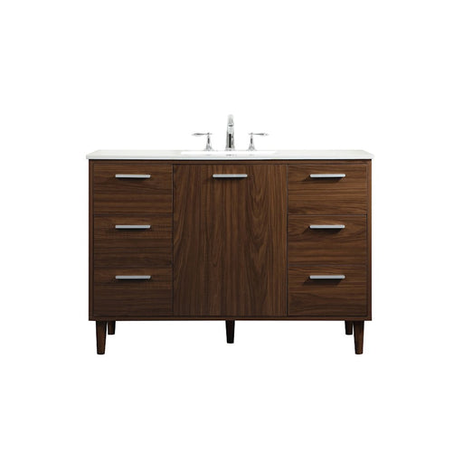 Elegant Kitchen/Bath Baldwin 48" Bathroom Vanity, Walnut - VF47048MWT