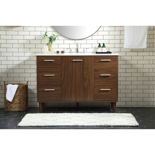 Elegant Kitchen/Bath Baldwin 48" Bathroom Vanity, Walnut