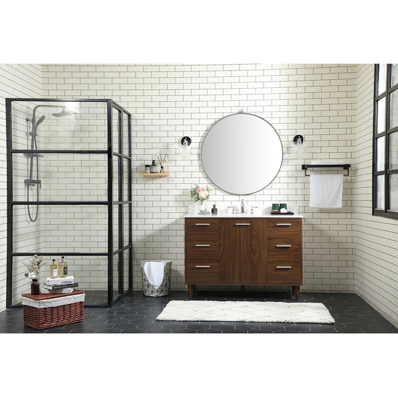 Elegant Kitchen/Bath Baldwin 48" Bathroom Vanity, Walnut