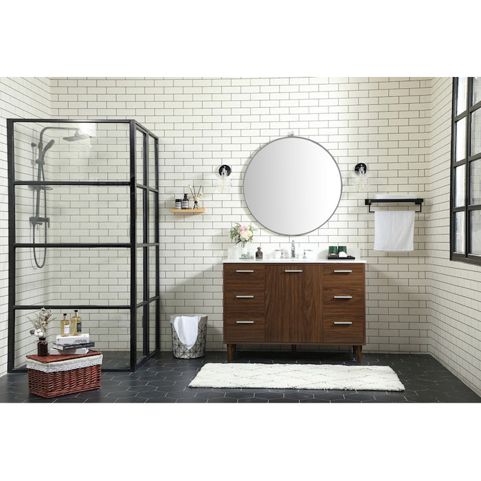 Elegant Kitchen/Bath Baldwin 48" Bathroom Vanity, Walnut