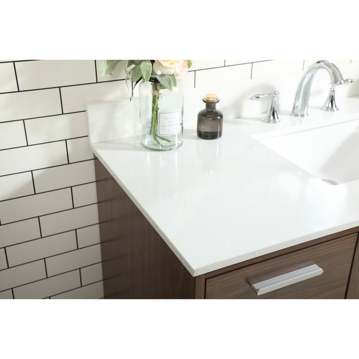 Elegant Baldwin 48" Bathroom Vanity, Walnut/Backsplash
