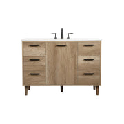 Elegant Kitchen/Bath Baldwin 48" Single Bathroom Vanity, Natural Oak - VF47048NT