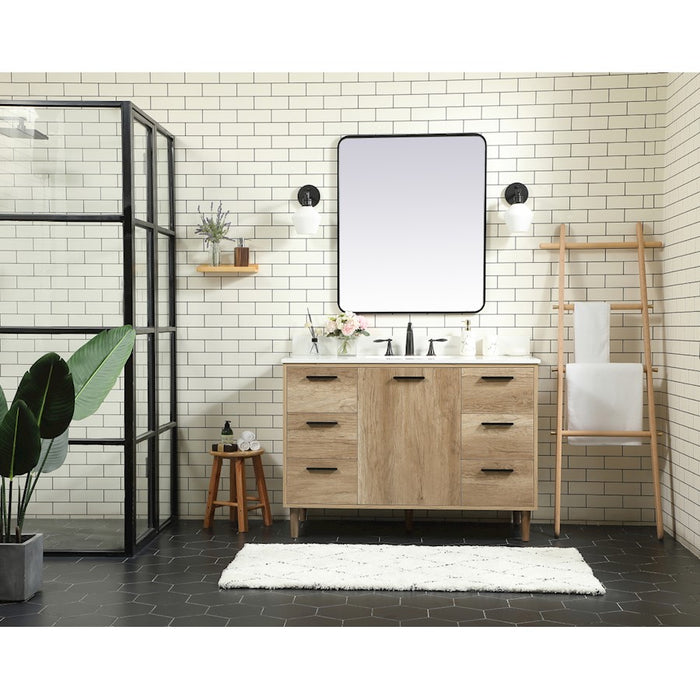 Elegant Kitchen/Bath Baldwin 48" Single Bathroom Vanity, Natural Oak