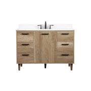 Elegant Baldwin 48" Single Vanity, Natural Oak/Backsplash - VF47048NT-BS