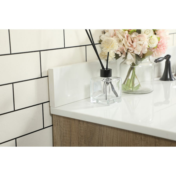 Elegant Baldwin 48" Single Vanity, Natural Oak/Backsplash