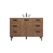 Elegant Baldwin 48" Single Bathroom Vanity, Walnut Brown - VF47048WB