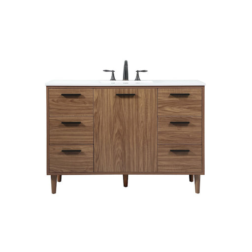 Elegant Baldwin 48" Single Bathroom Vanity, Walnut Brown - VF47048WB