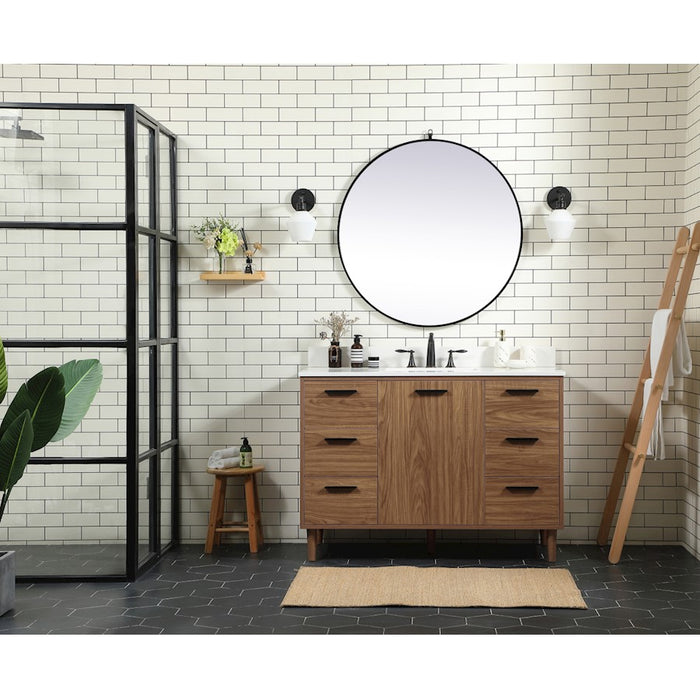 Elegant Baldwin 48" Single Bathroom Vanity, Walnut Brown