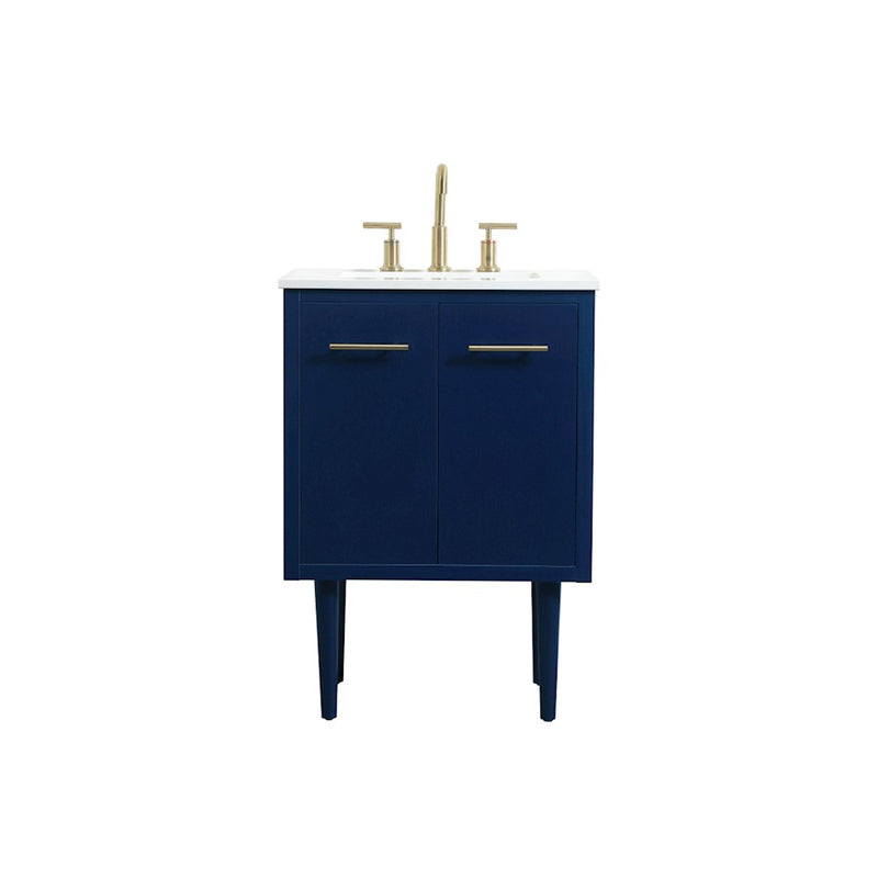 Elegant Kitchen/Bath Cyrus 24" Single Bathroom Vanity, Blue - VF48024MBL