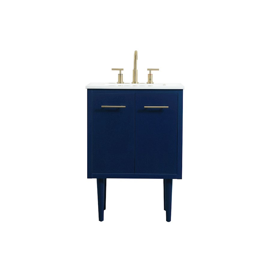 Elegant Kitchen/Bath Cyrus 24" Single Bathroom Vanity, Blue - VF48024MBL