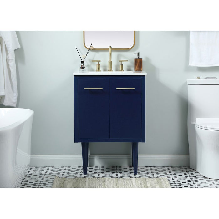 Elegant Kitchen/Bath Cyrus 24" Single Bathroom Vanity, Blue
