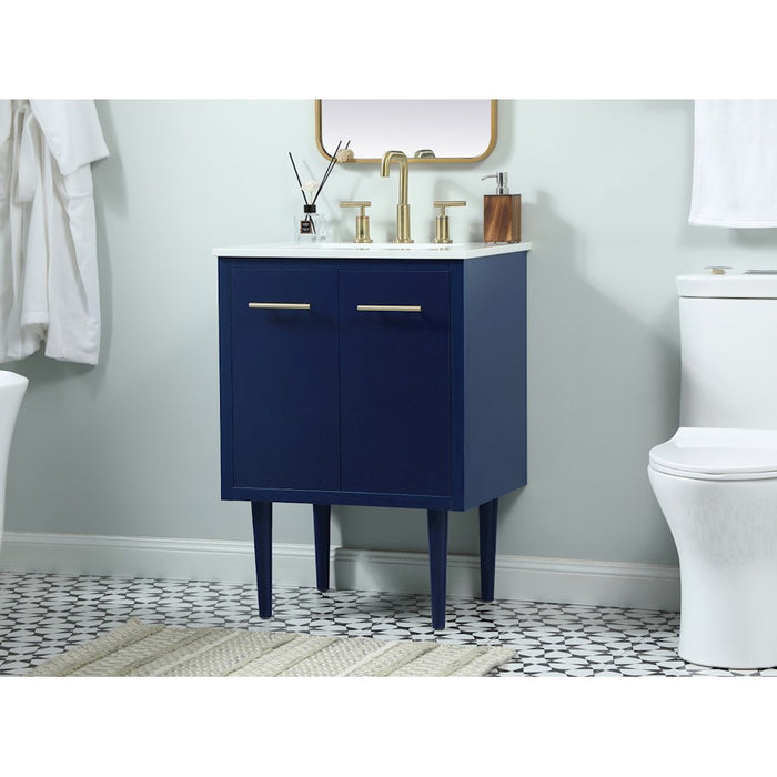 Elegant Kitchen/Bath Cyrus 24" Single Bathroom Vanity, Blue